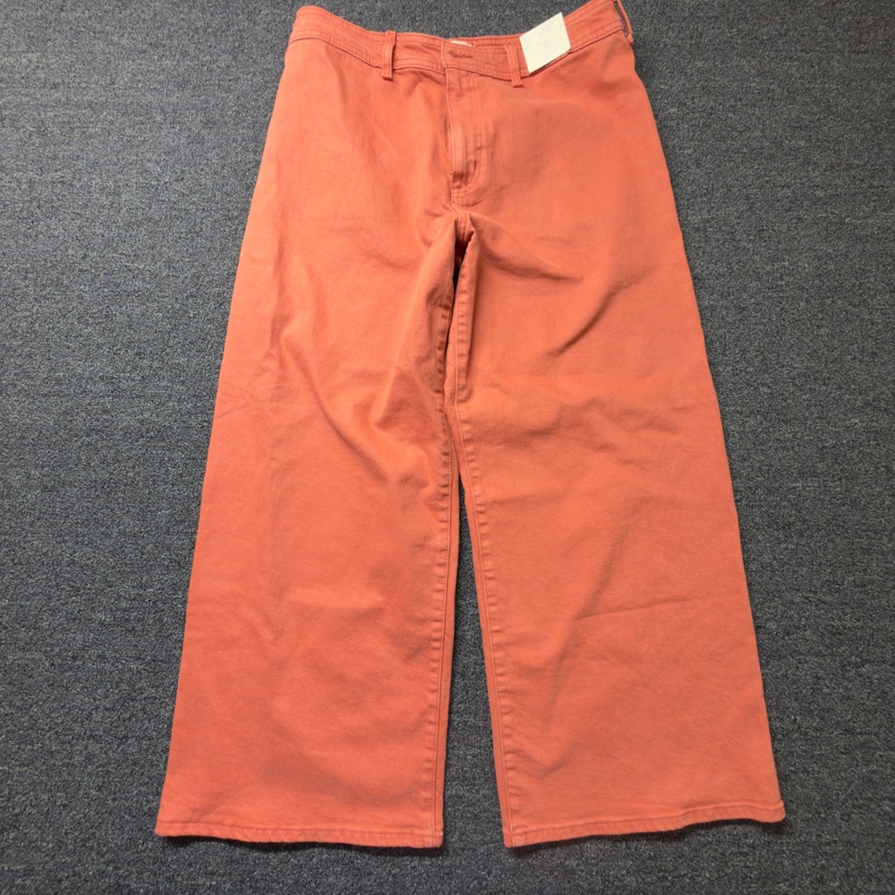 Universal Thread Womens High-Rise Sailor Wide Leg Pants Coral Orange Size 14 NEW